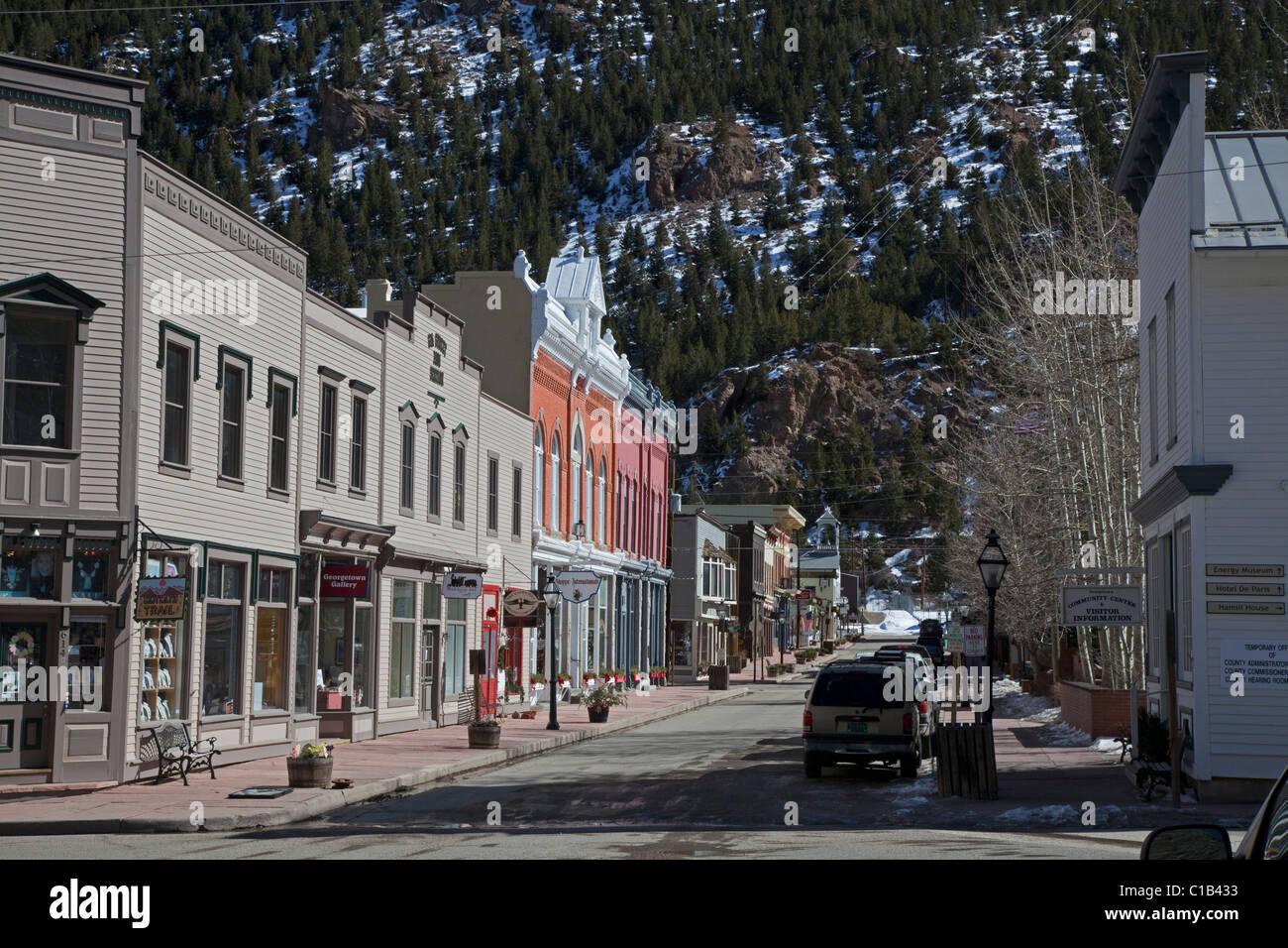 Colorado Buildings along the main street in an historic
