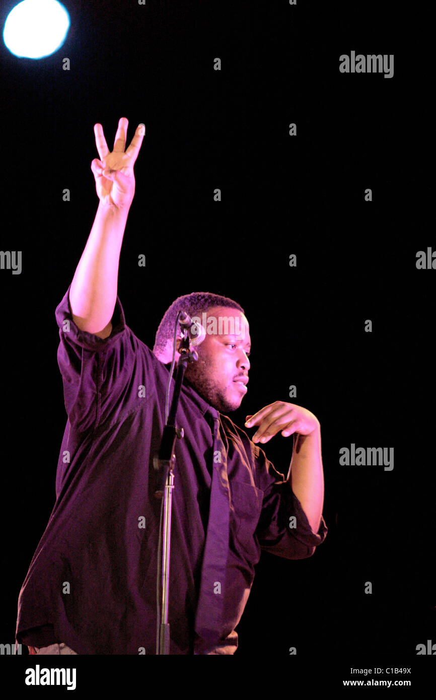 Members of Los Aldeanos, an underground Rap Cubano music group, perform  during a private concert held in Nuevo Vedado, Havana, Cuba Stock Photo -  Alamy