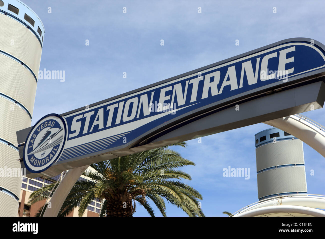 Entrance to Las Vegas monorail station on Las Vegas Strip Stock Photo