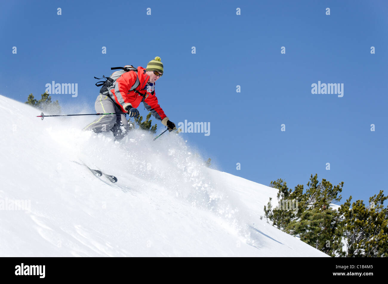 Fantastic off - piste skiing near Galtur, Austria Stock Photo
