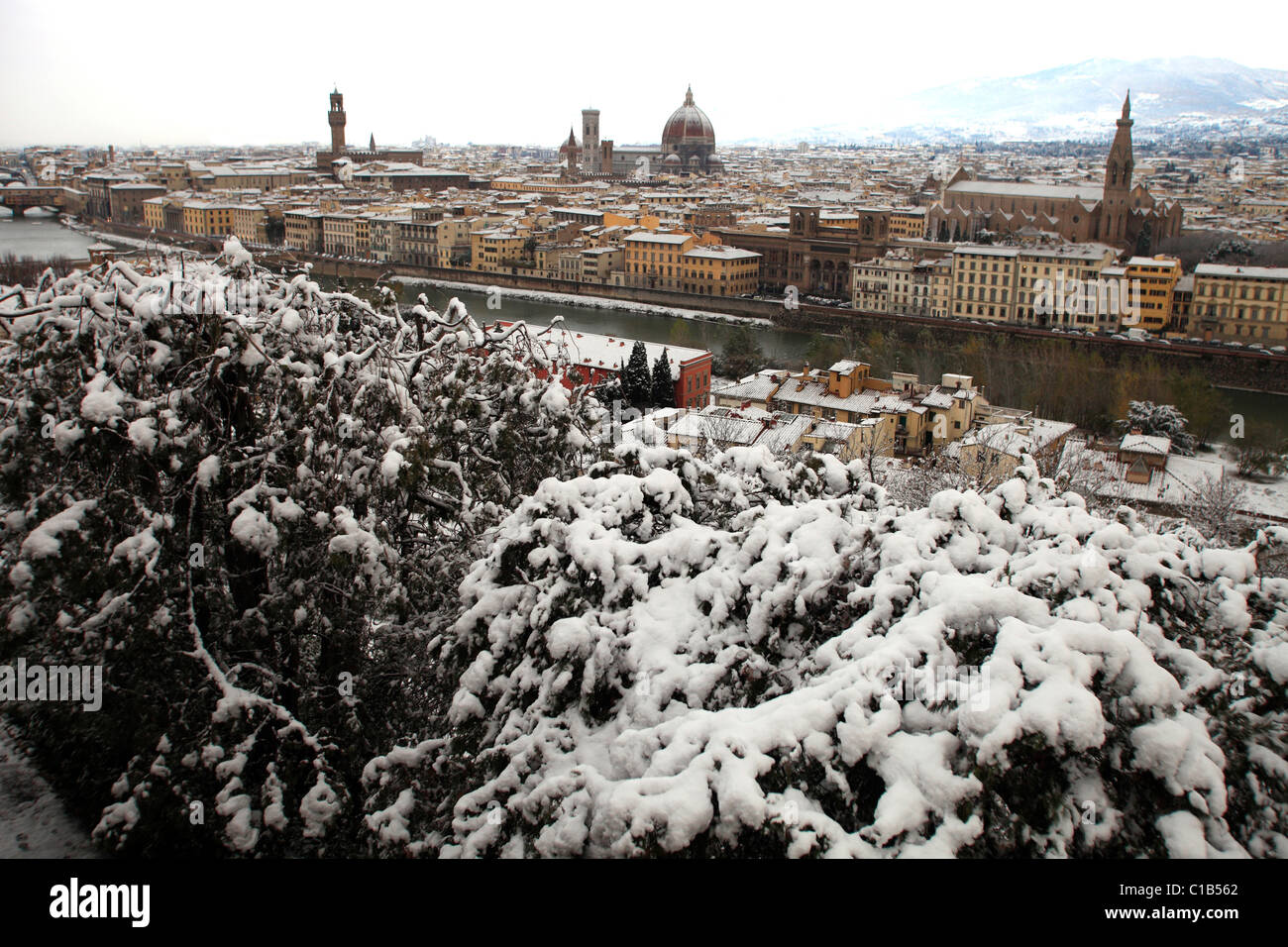 Snow in Florence, Tuscany, Italy, Europe Stock Photo Alamy