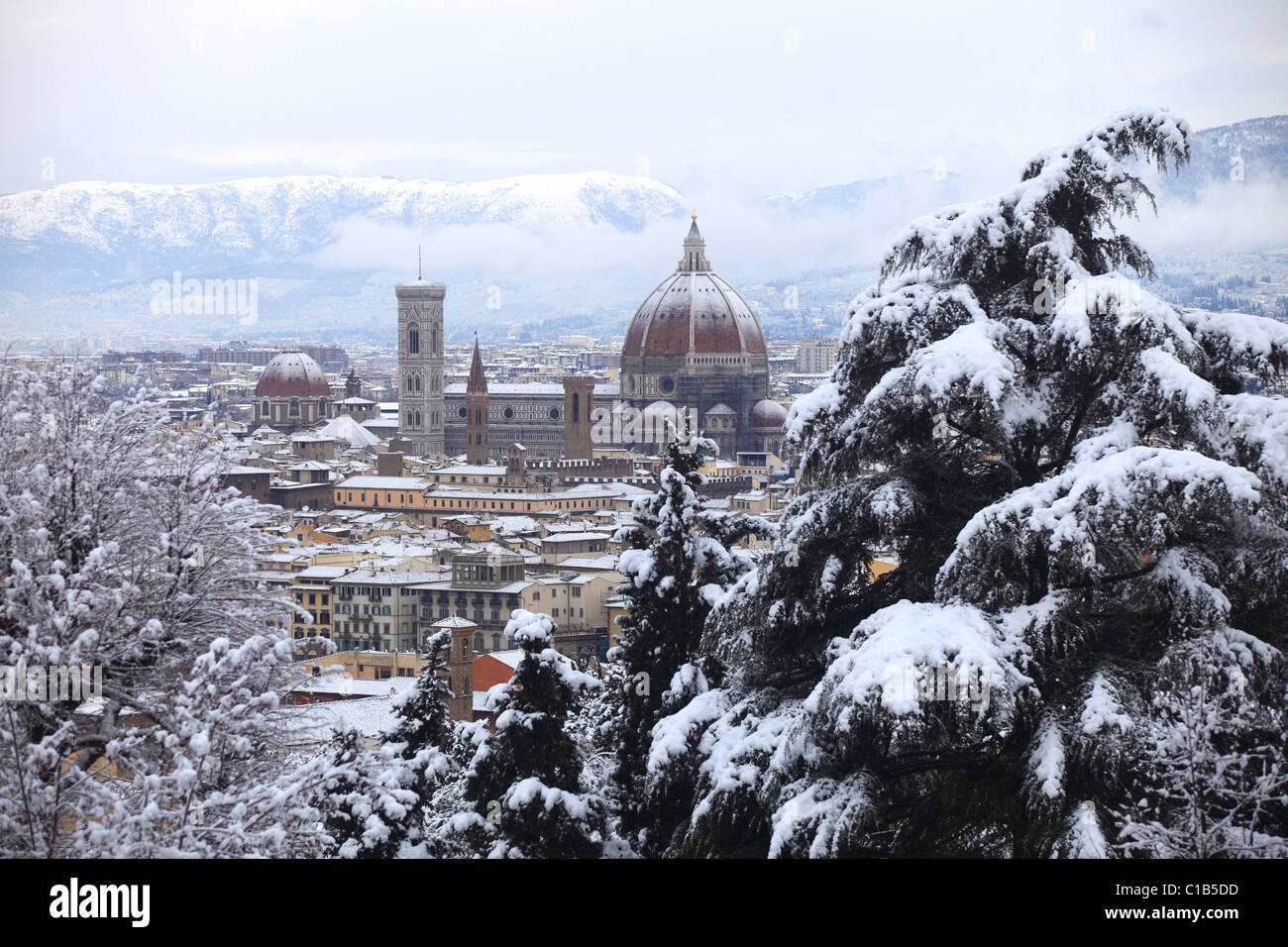 Snow in Florence, Tuscany, Italy, Europe Stock Photo Alamy