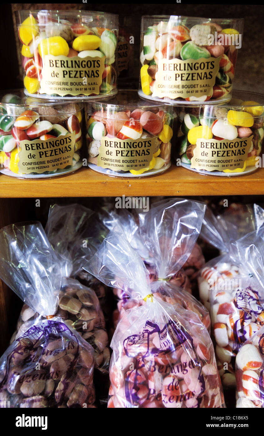 France, Herault, Pezenas, berlingots (candies) Stock Photo