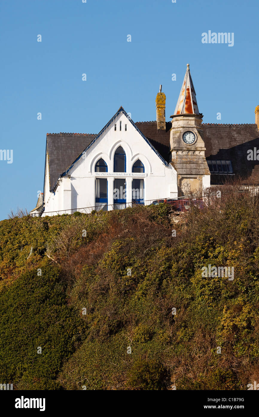 The School House, Port Isaac, Cornwall. Setting for the 'Doc Martin' TV Series as Portwenn Stock Photo