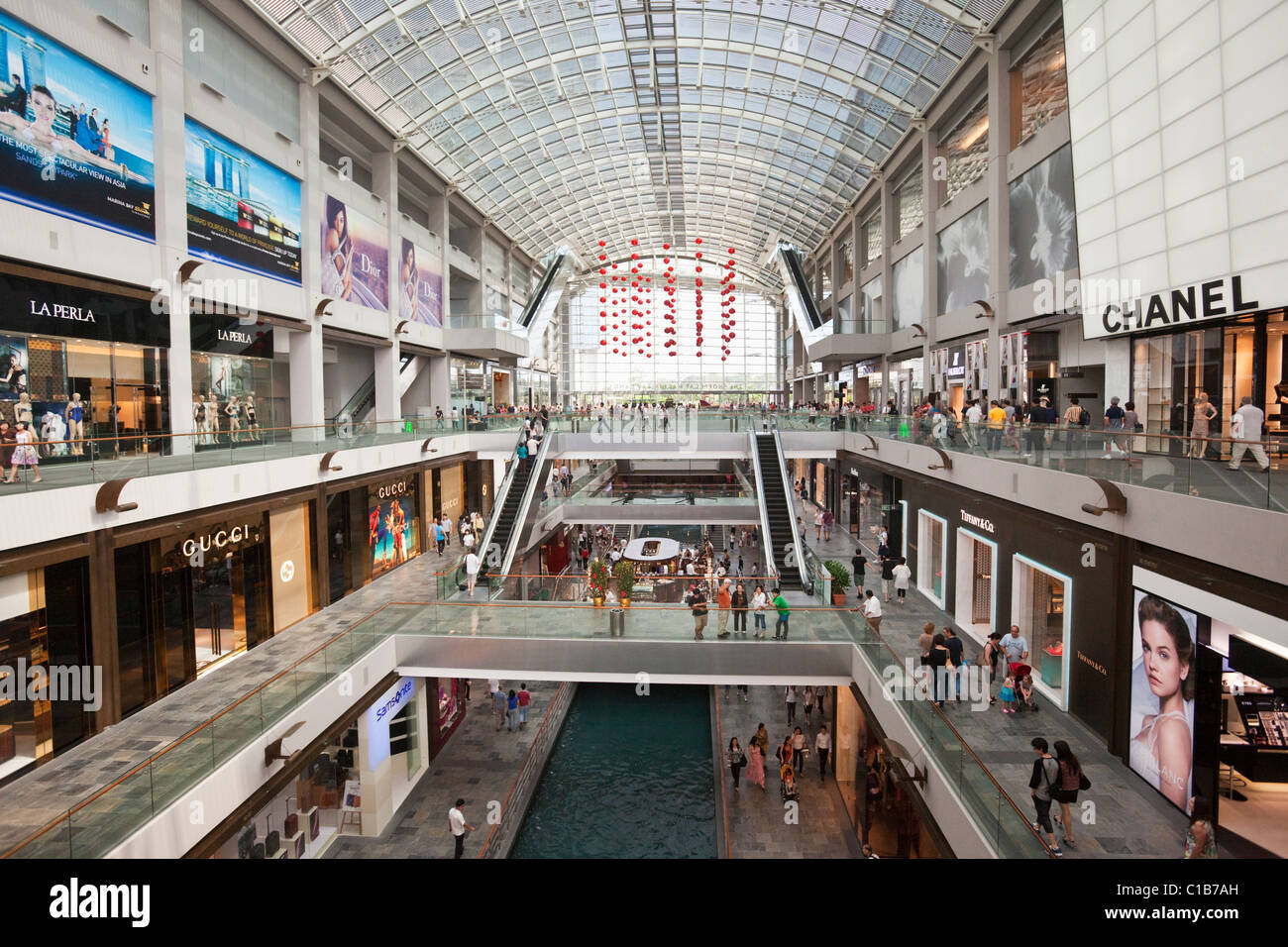 The Shoppes at Marina Bay Sands - a shopping mall in the  Marina Bay Sands hotel & casino complex, Singapore Stock Photo