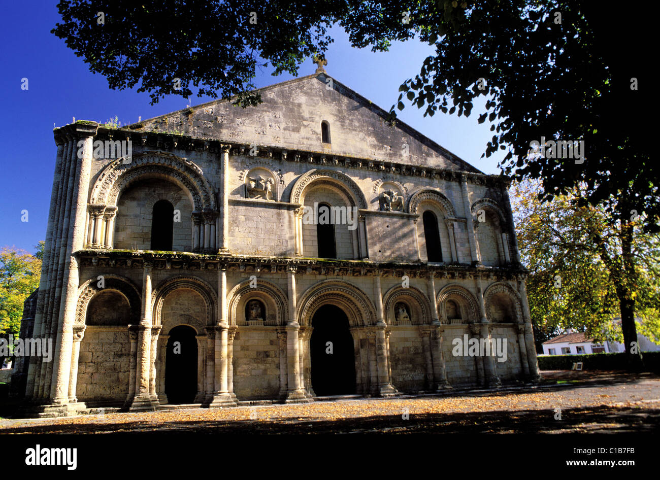 France, Charente Maritime, Surgeres, the roman church Notre Dame, built in the 12th century Stock Photo
