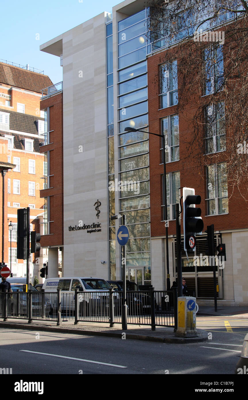 The London Clinic building on Devonshire Place and Marylebone Road