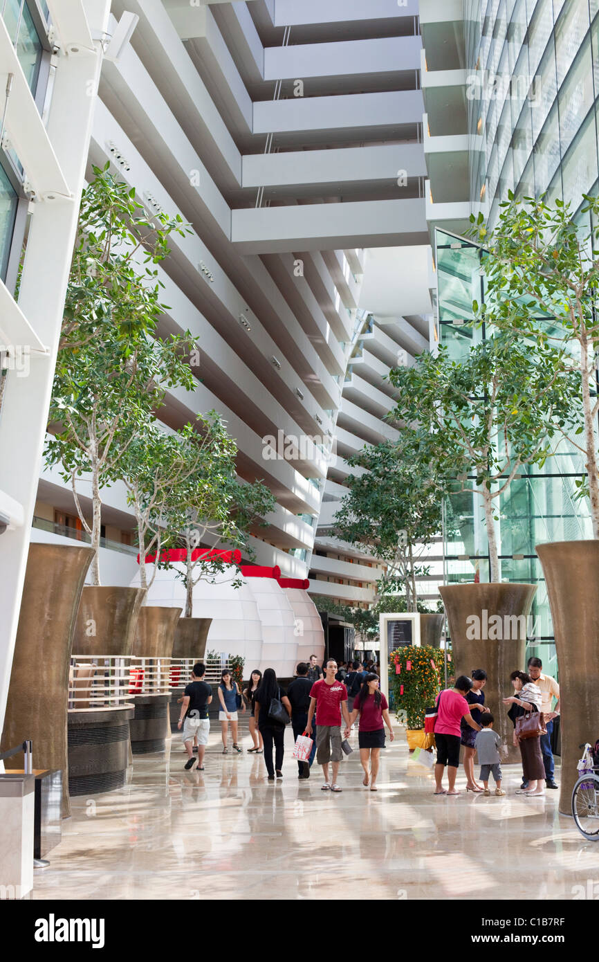 Foyer of the Marina Bay Sands Hotel. Marina Bay, Singapore Stock Photo ...