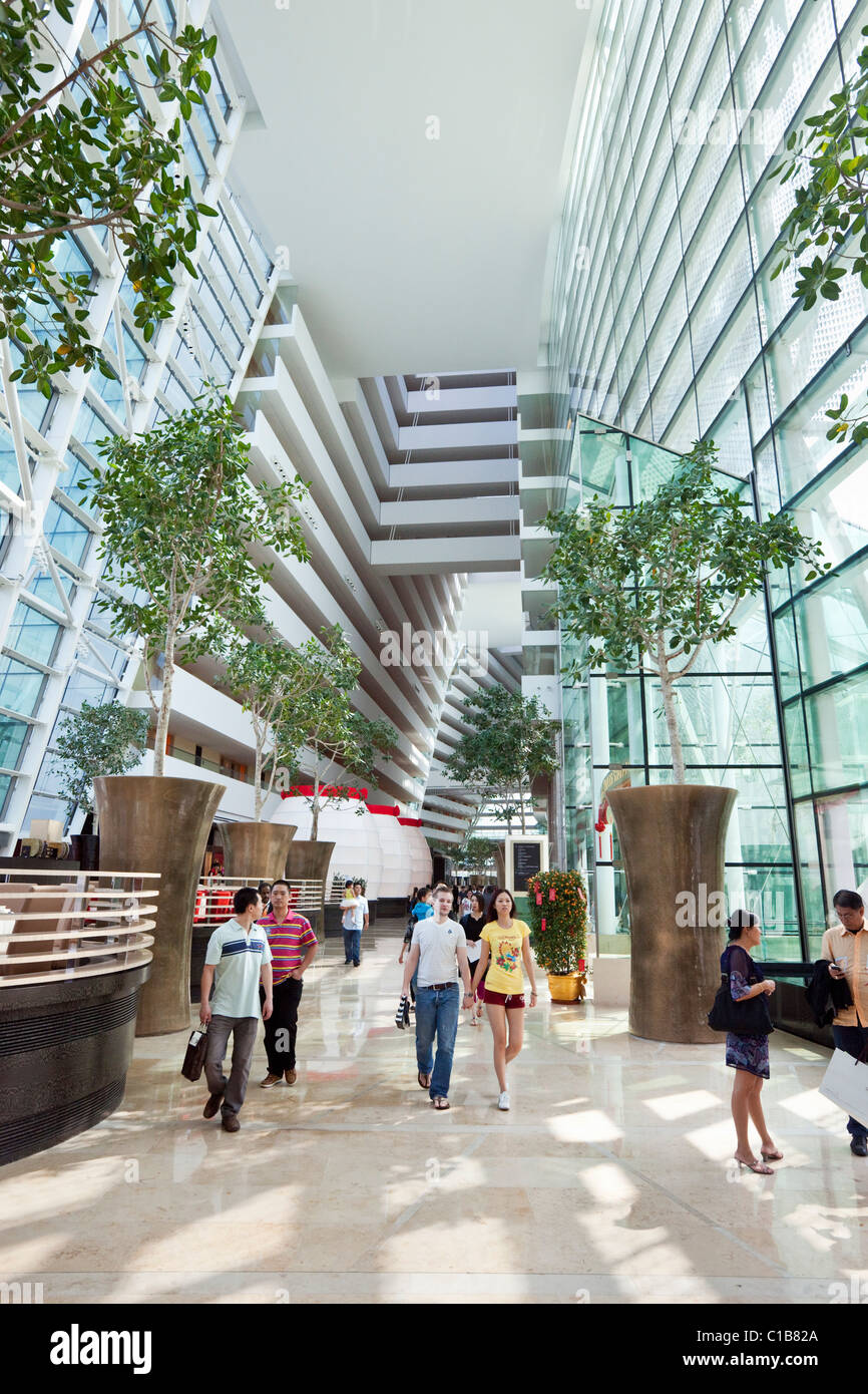 Foyer of the Marina Bay Sands Hotel. Marina Bay, Singapore Stock Photo ...