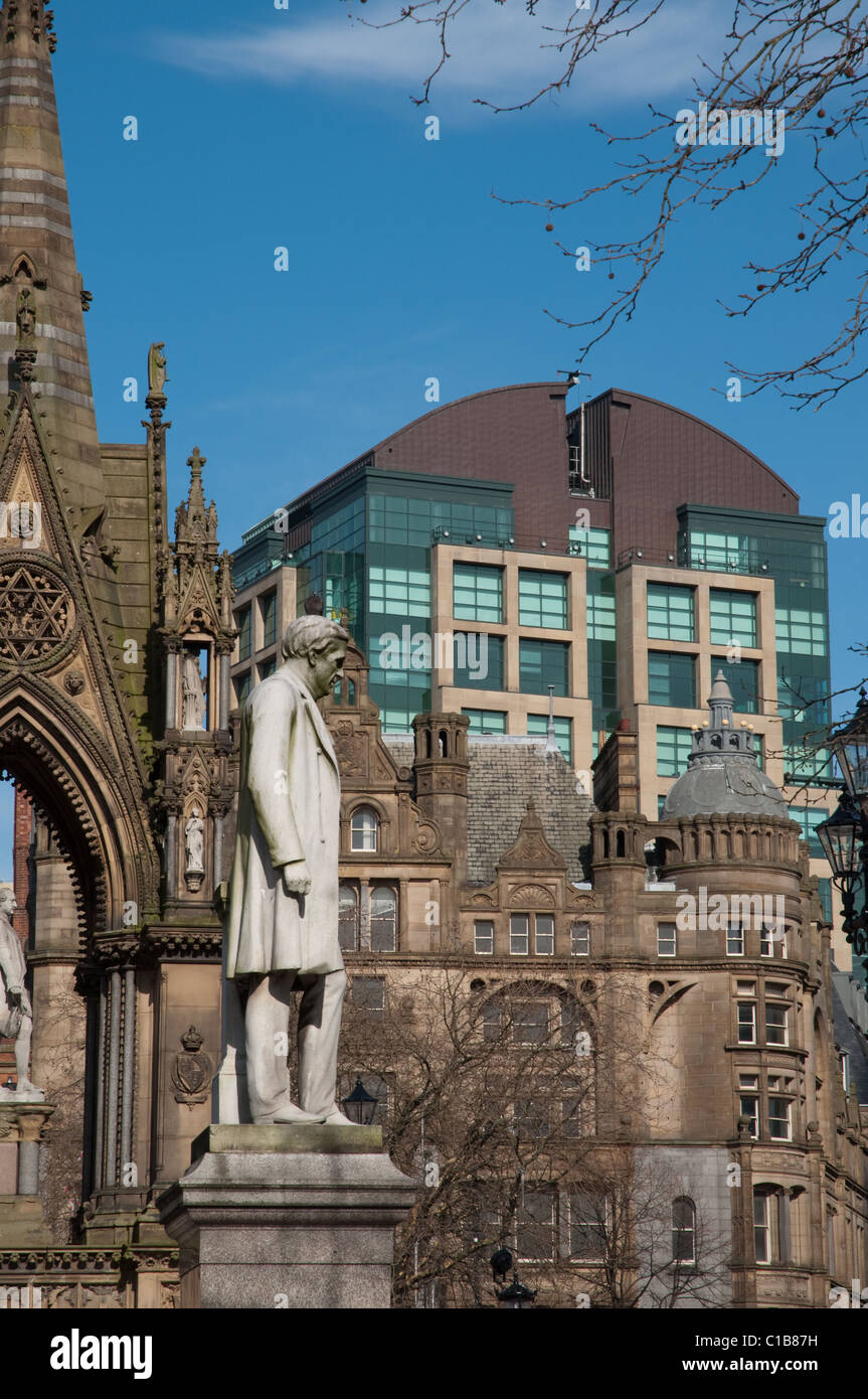 Manchester old and new, view across Albert Square Stock Photo - Alamy