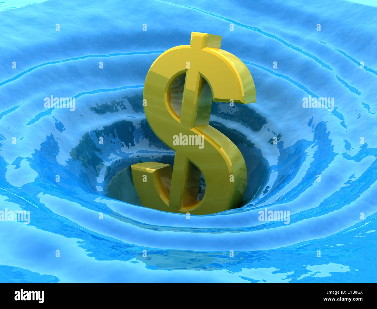 Dollar sinks Stock Photo