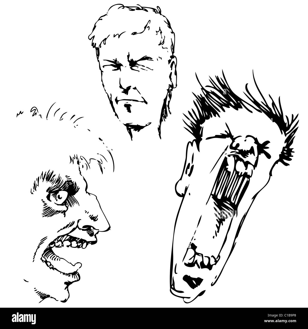 Angry faces black white hi-res stock photography and images - Alamy