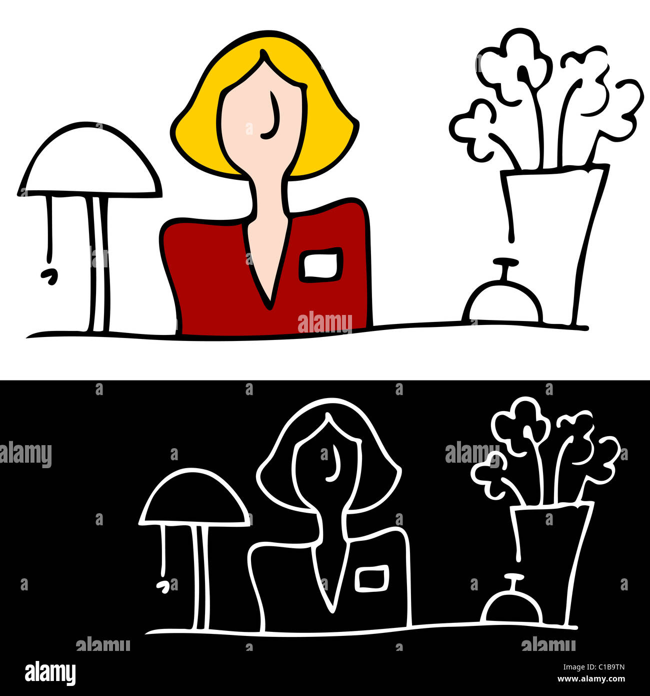 An image of a woman at the front desk Stock Photo Alamy