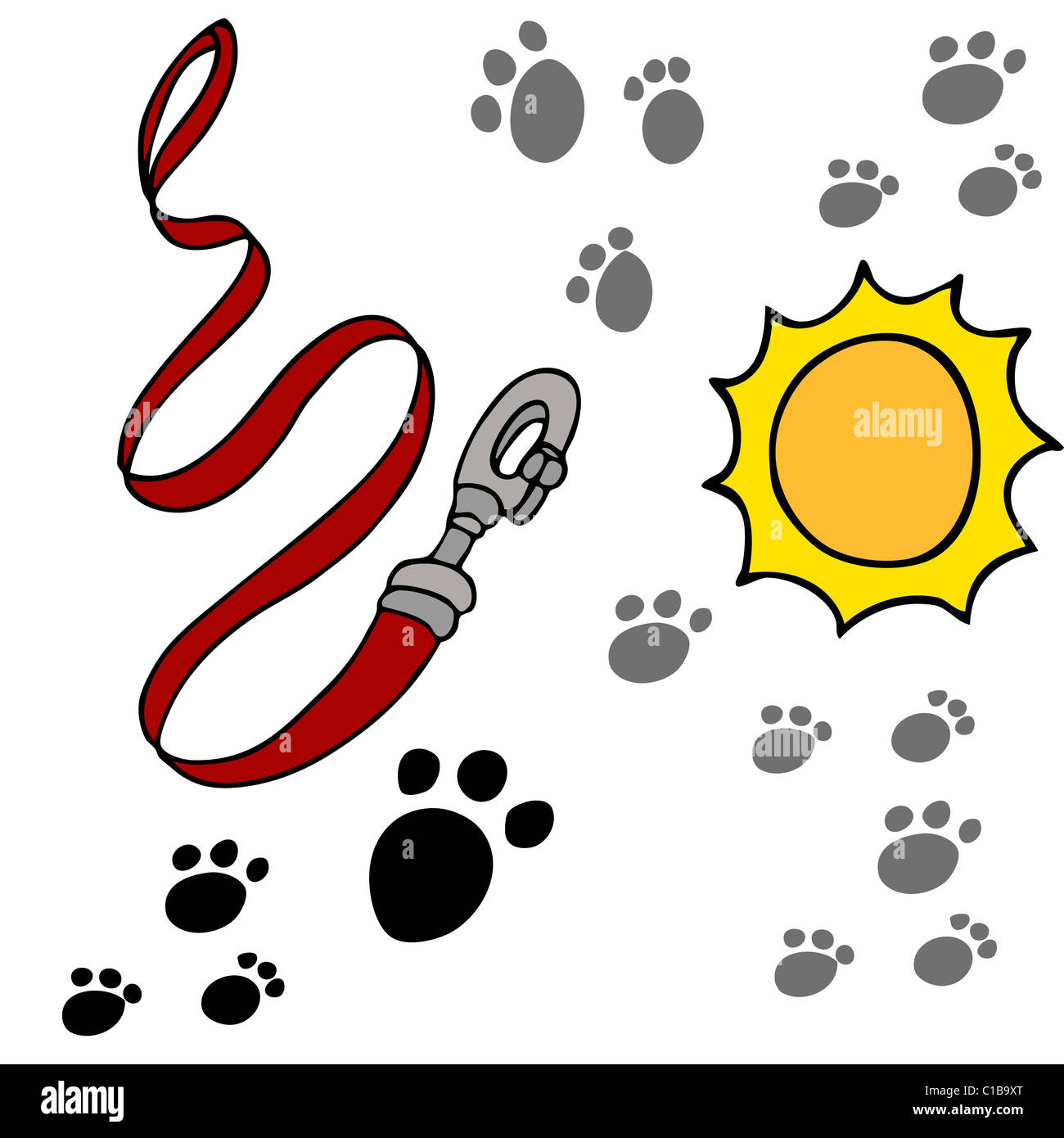 Paw prints illustration walking hi-res stock photography and images - Alamy