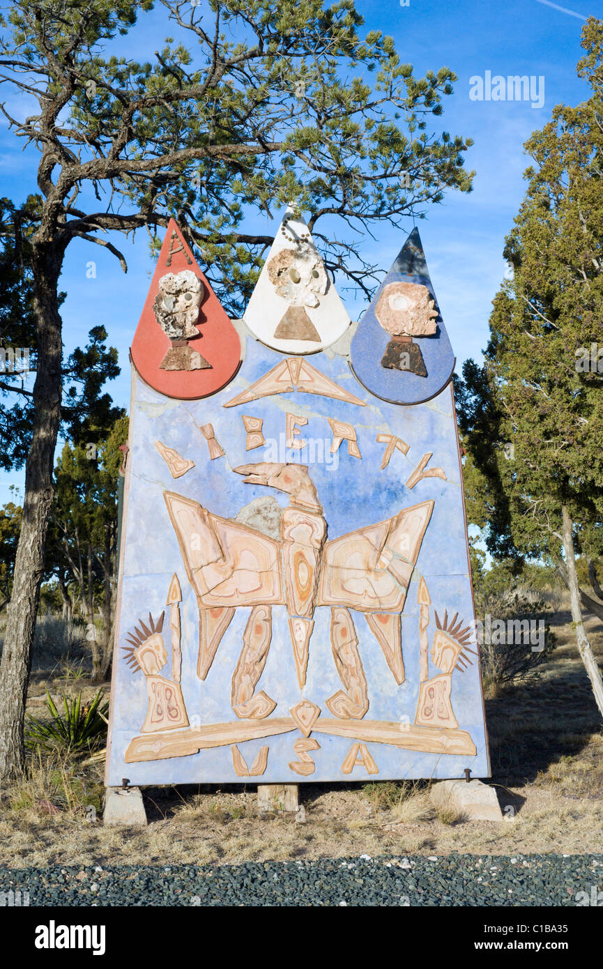 The eclectic art of Pop Shaffer, Rancho Bonito, Mountainair, New Mexico. Stock Photo