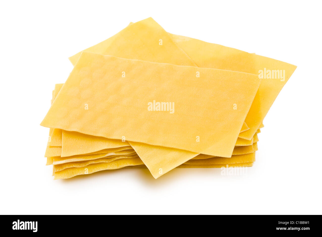 lasagne sheets on white background Stock Photo