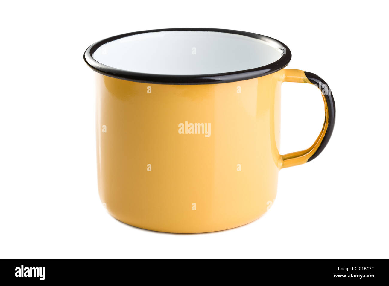 tin cup on white background Stock Photo Alamy