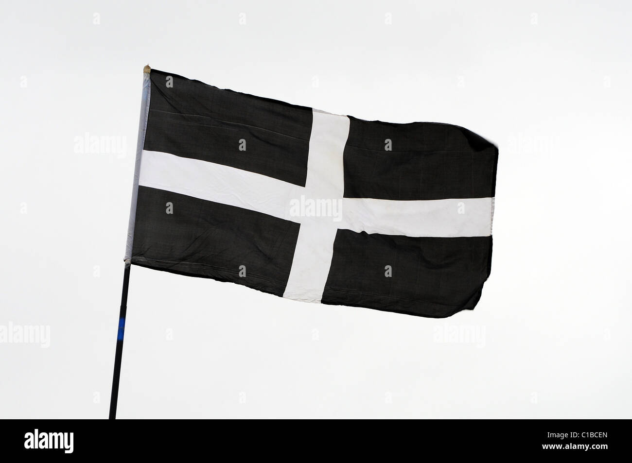 St.Pirans cross the flag of Cornwall, UK Stock Photo