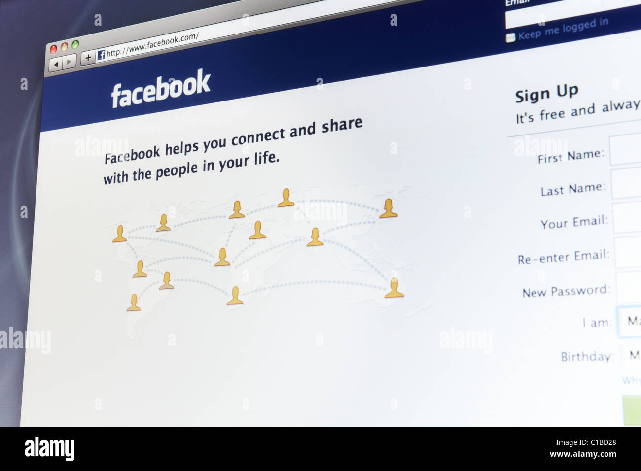 The social networking site Facebook's home page Stock Photo