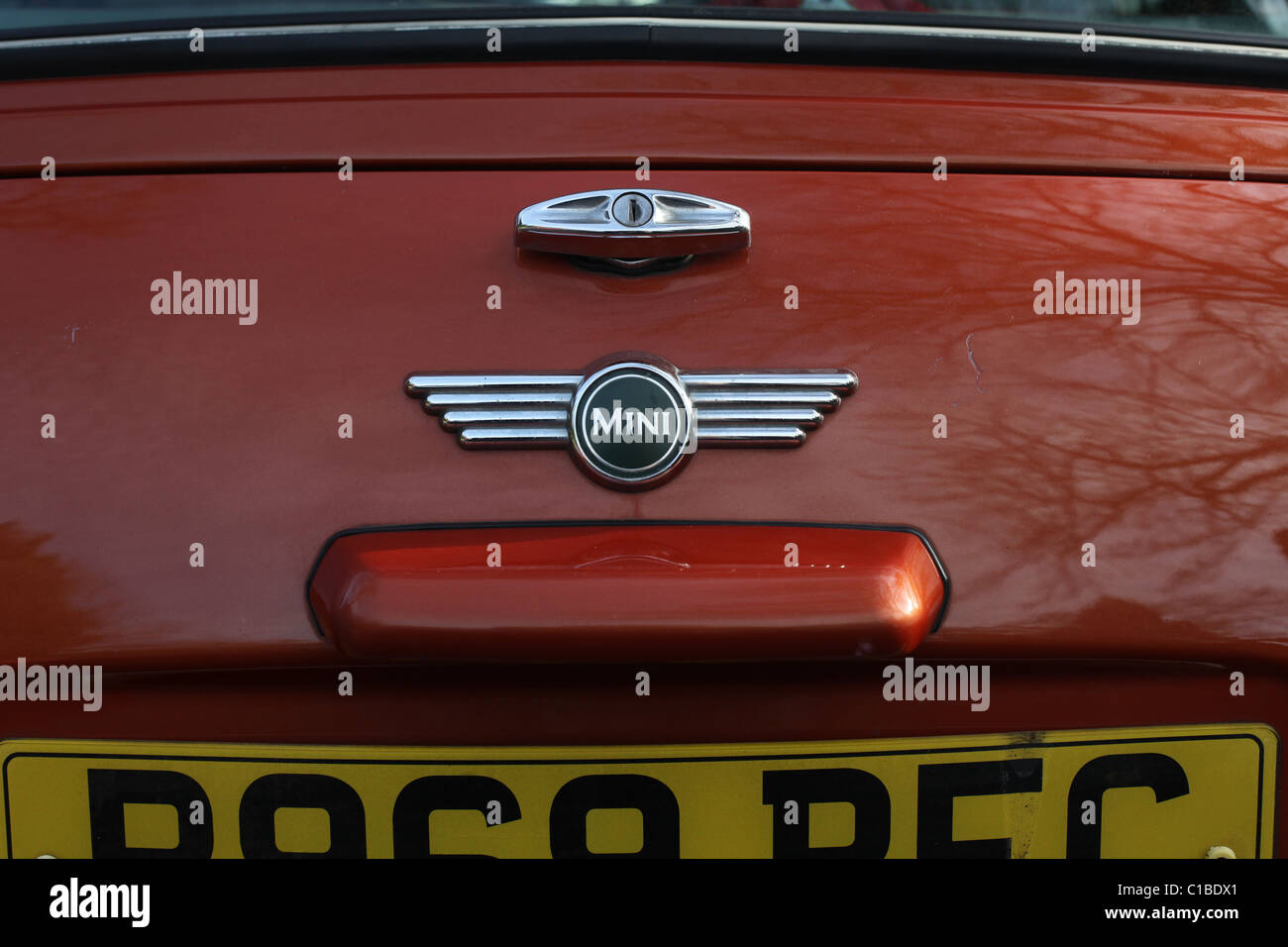 Detail of a classic Rover Mini car Stock Photo