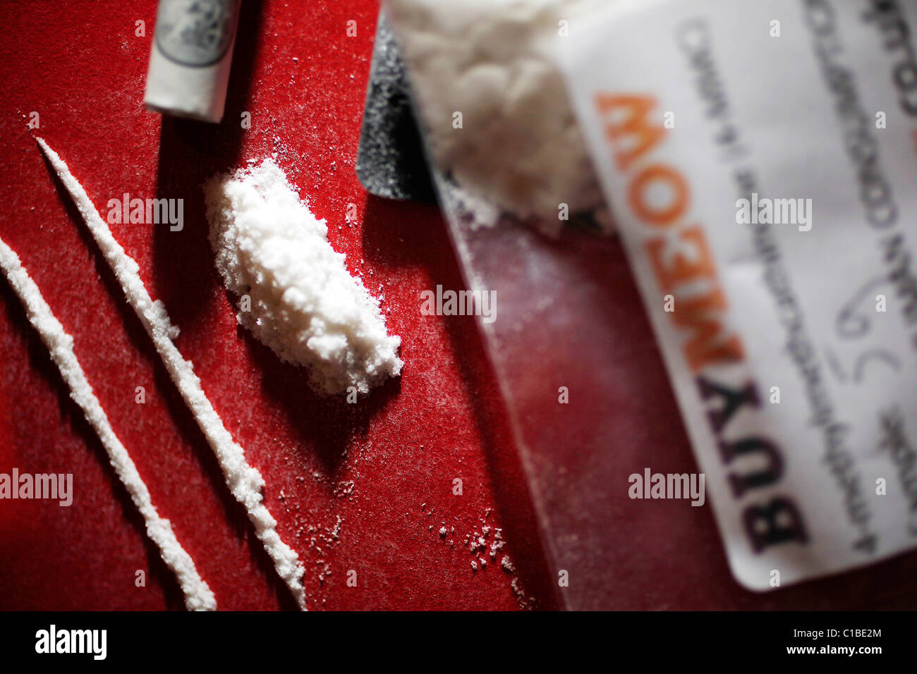 The drug mephedrone also known as meow meow Stock Photo - Alamy