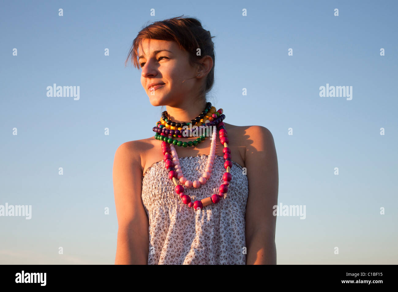 girl posing in sunset Stock Photo - Alamy