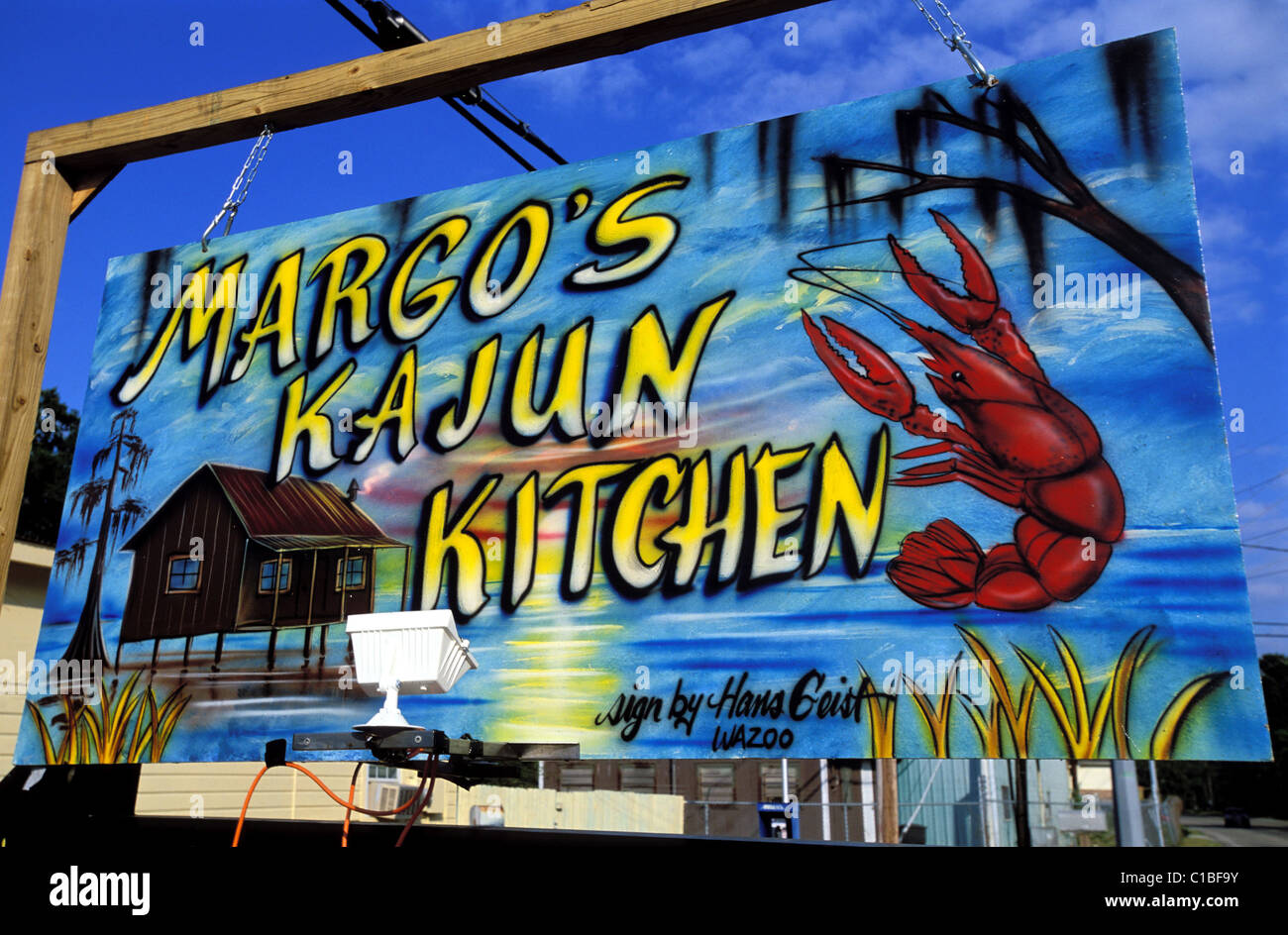 United States, Louisiana, Chauvin, restaurant sign Stock Photo Alamy
