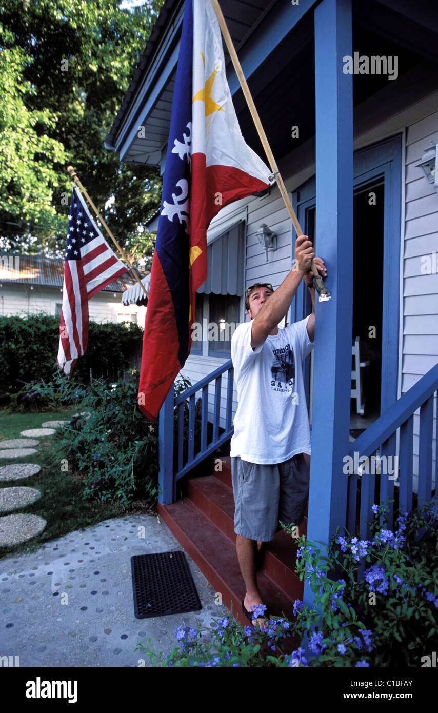 United States, Louisiana, Houma, cajun flag Stock Photo