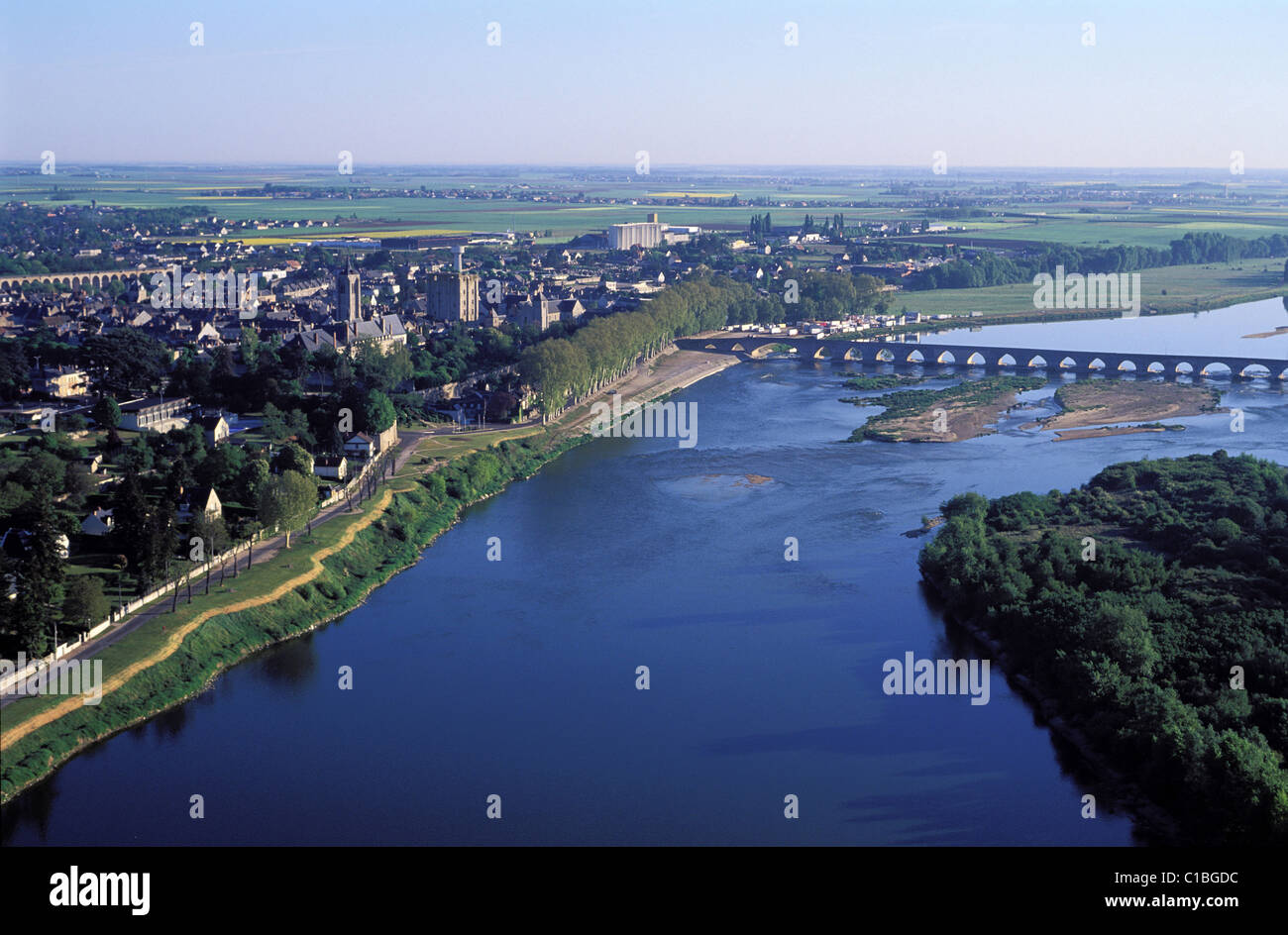 France, Loiret (aerial view) of Beaugency Stock Photo - Alamy