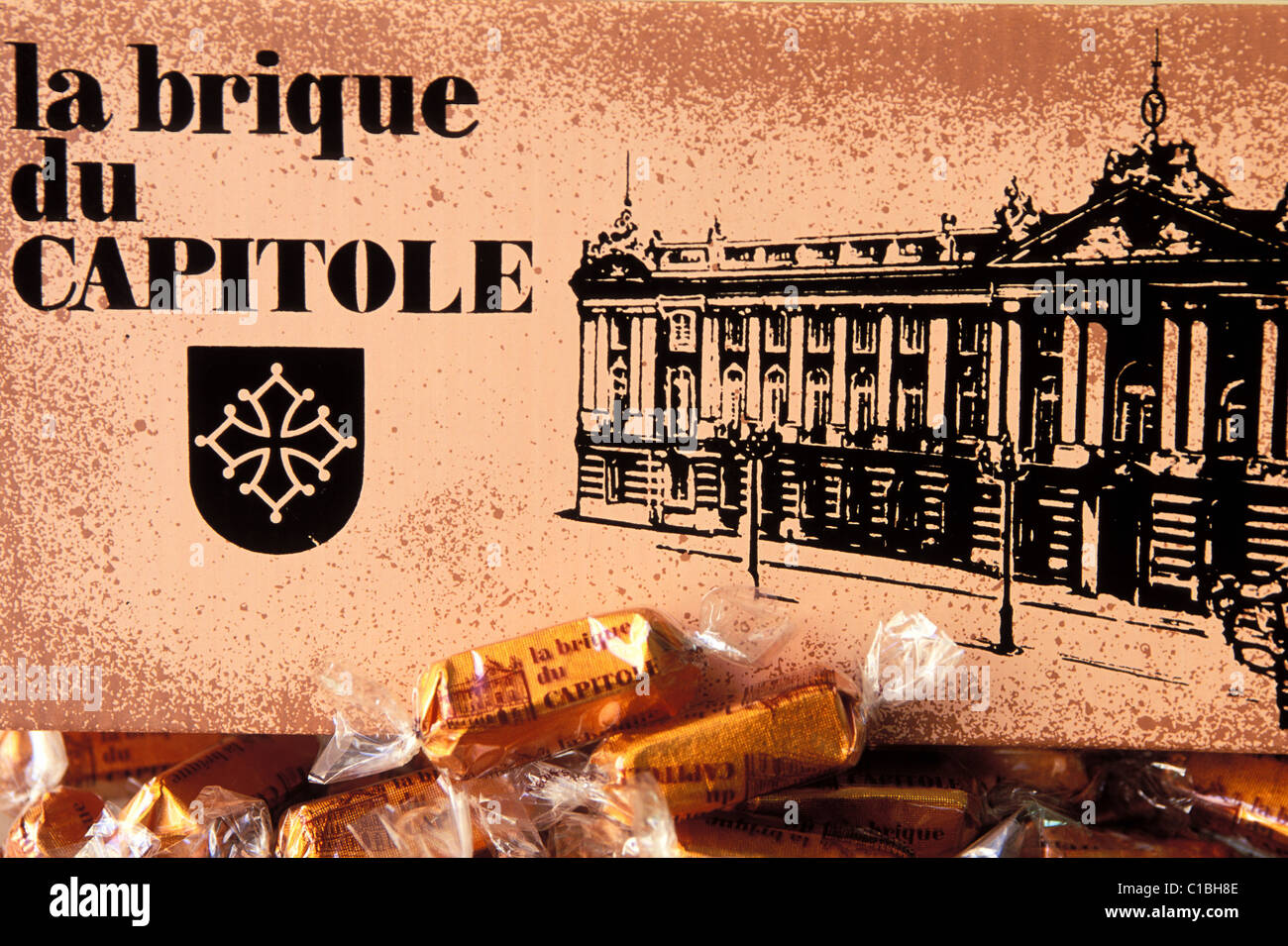 France, Haute Garonne, Toulouse, brique du Capitole candy Stock Photo -  Alamy