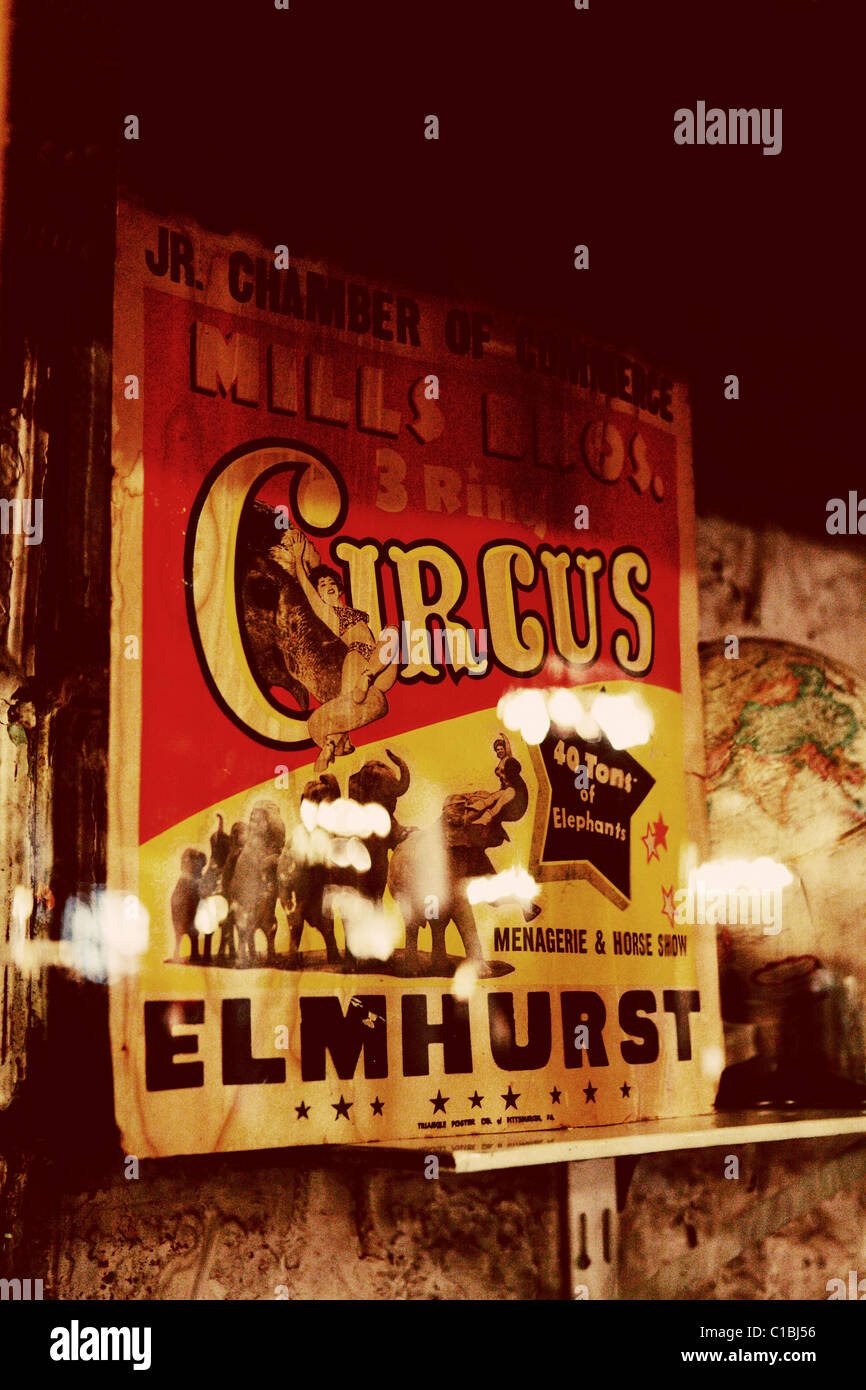 OLD VINTAGE CIRCUS POSTER EVENT Stock Photo
