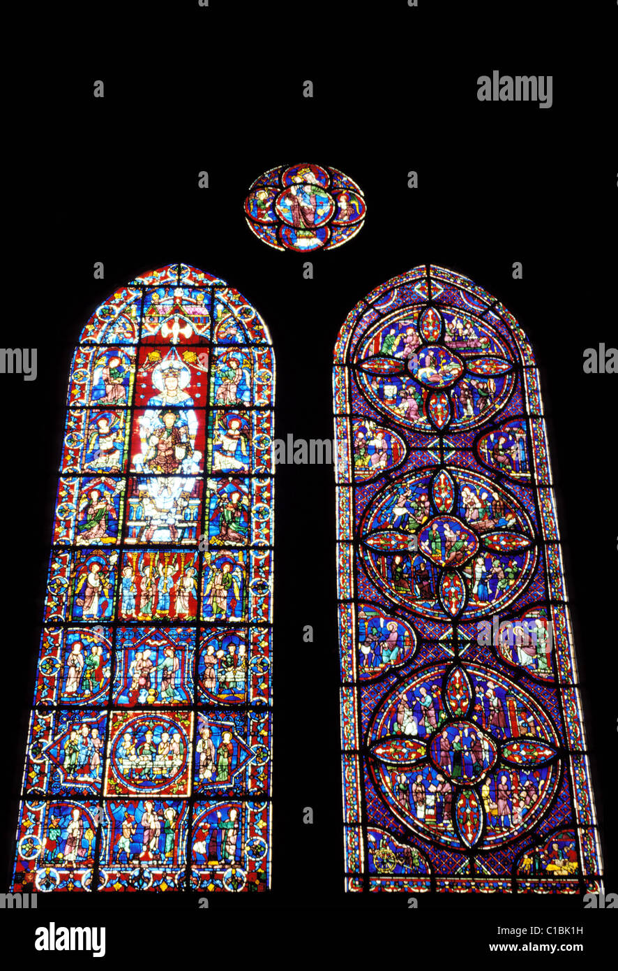 Stained glass window in chartres hi-res stock photography and images ...