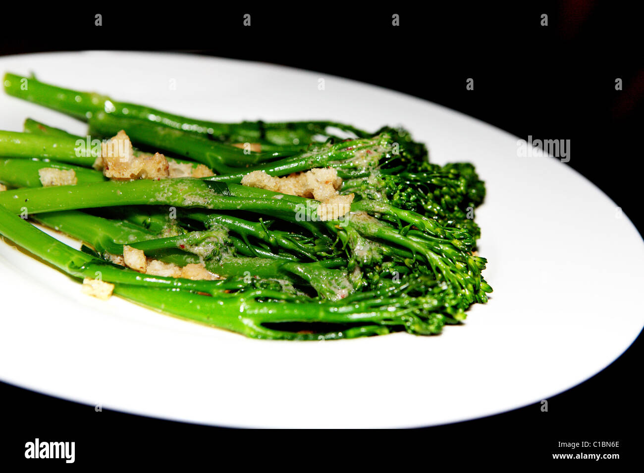 GOURMET FOOD MEAL VEGETARIAN VEGGIE PLATE COOKED CUISINE CULINARY ASPARAGUS STEAMED Stock Photo