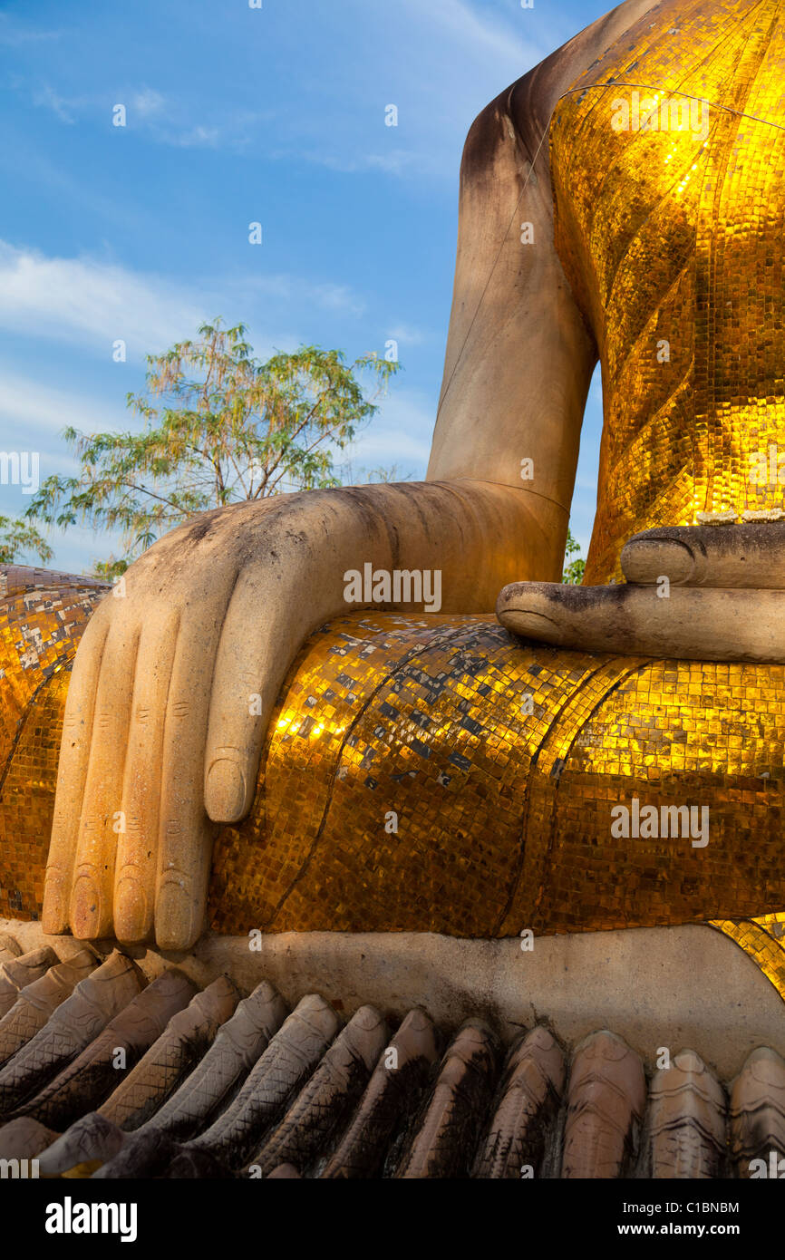 Detail of a golden Cambodian Buddha statue - Kandal Province, Cambodia