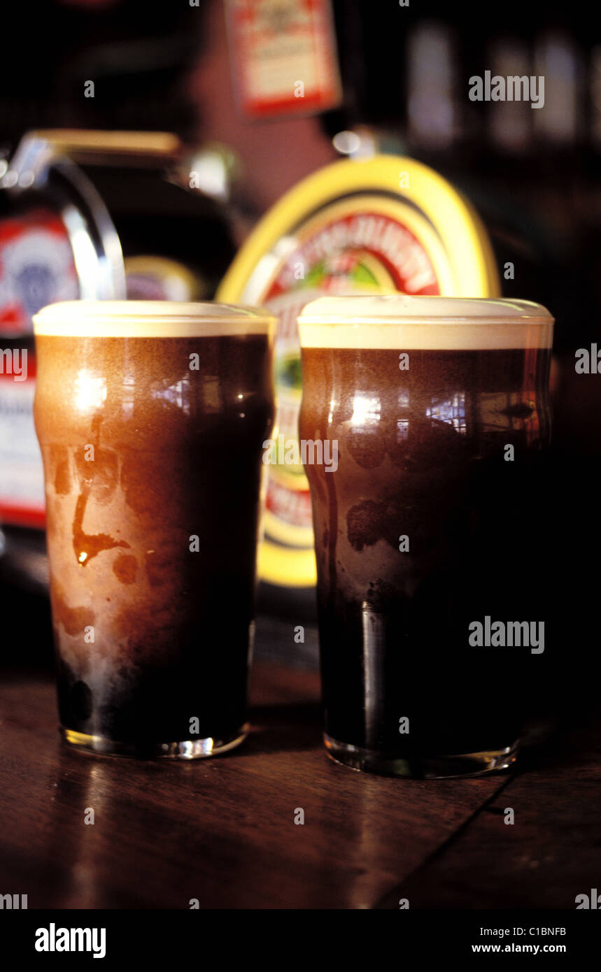 Republic of Ireland, Dublin county, Guinness pints Stock Photo