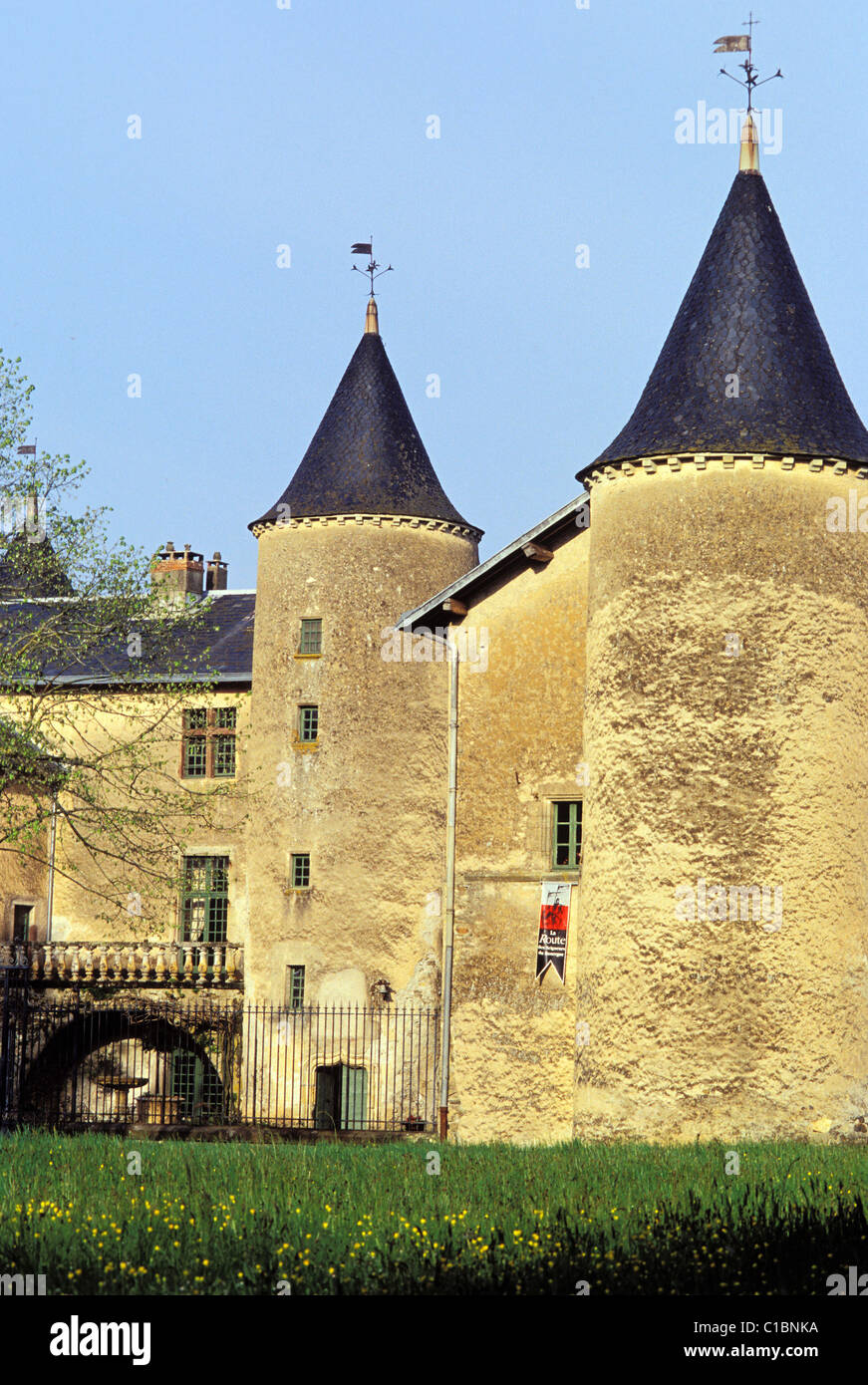 Chateau de fayet dated 13th and 16th century hires stock photography