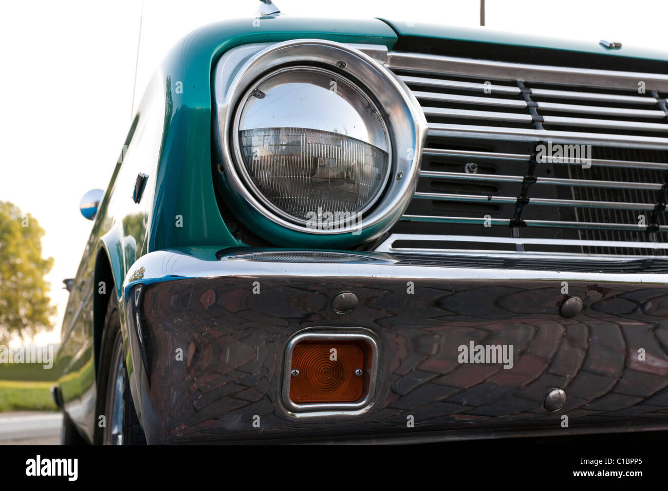 Headlight from a classic car Stock Photo - Alamy