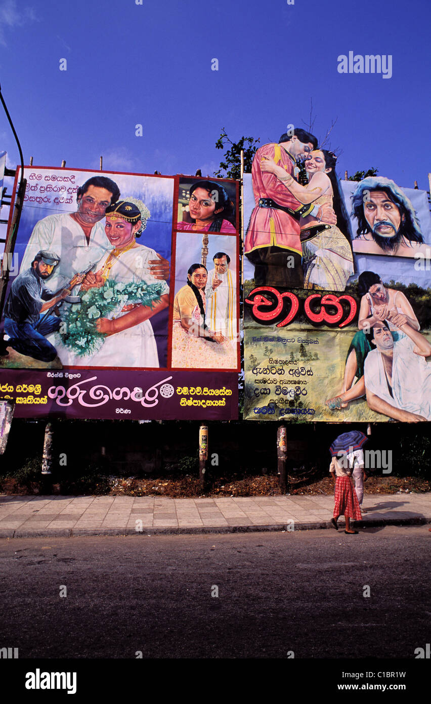 Sri Lanka, Colombo, movie posters Stock Photo