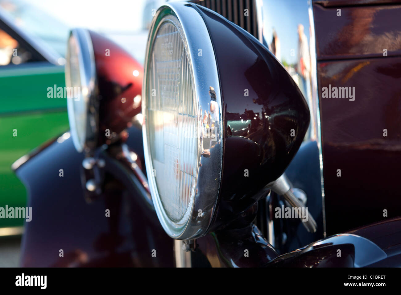 Headlight from a classic car Stock Photo - Alamy