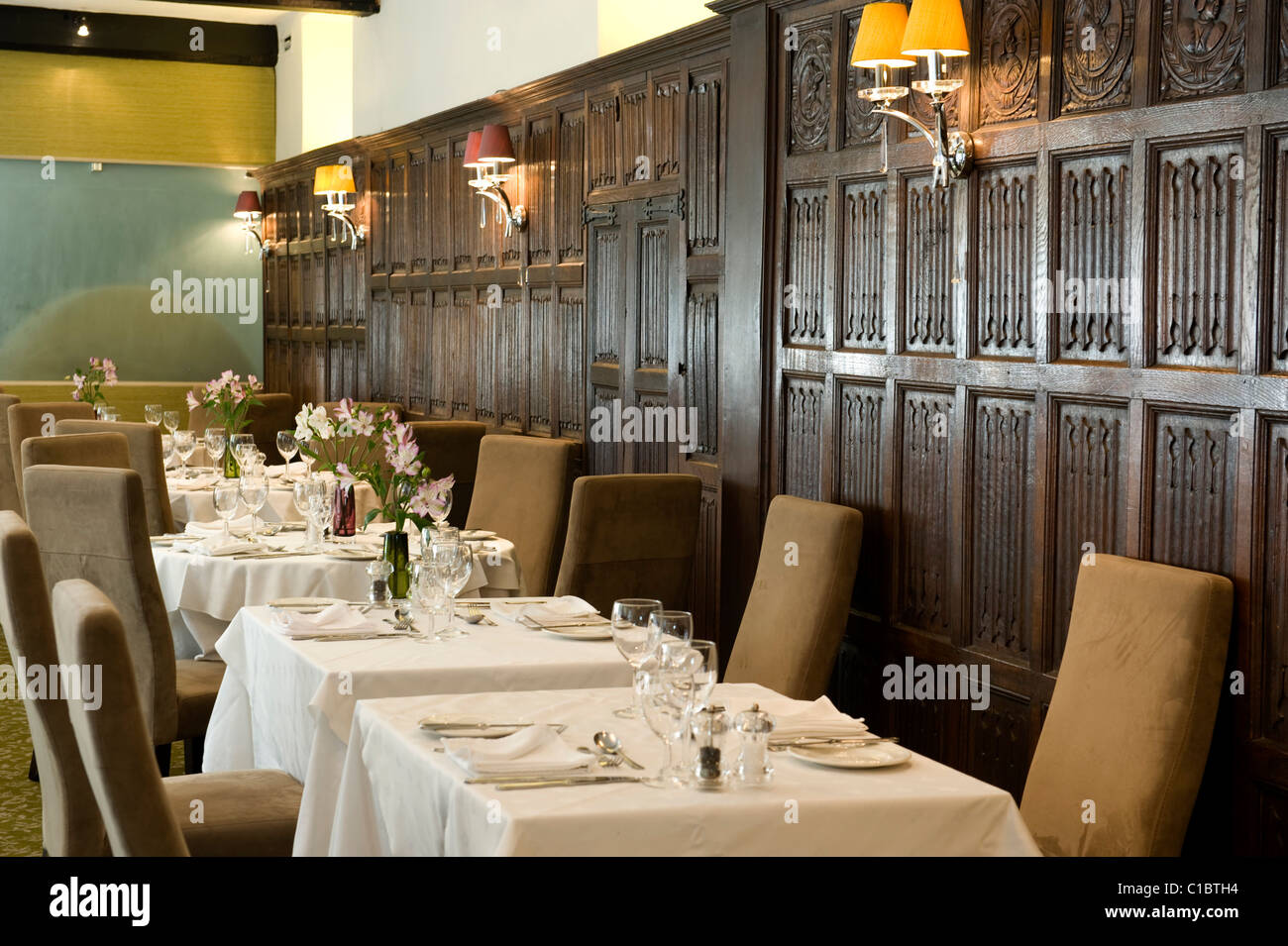 Swan Hotel Restaurant, Somerset, England, United Kingdom, Europe Stock Photo