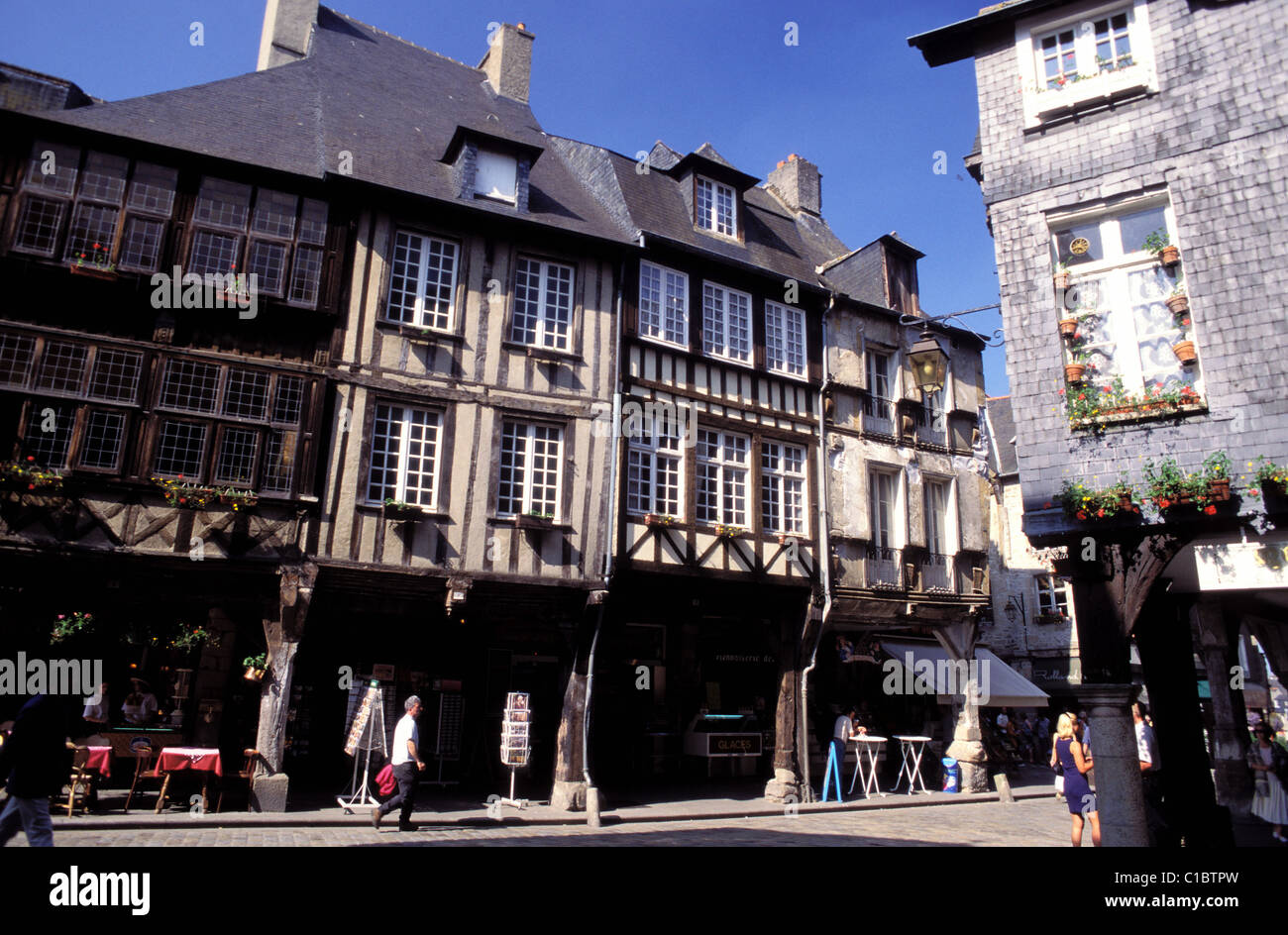 France, Cotes d'Armor, Mercier place in Dinan Stock Photo