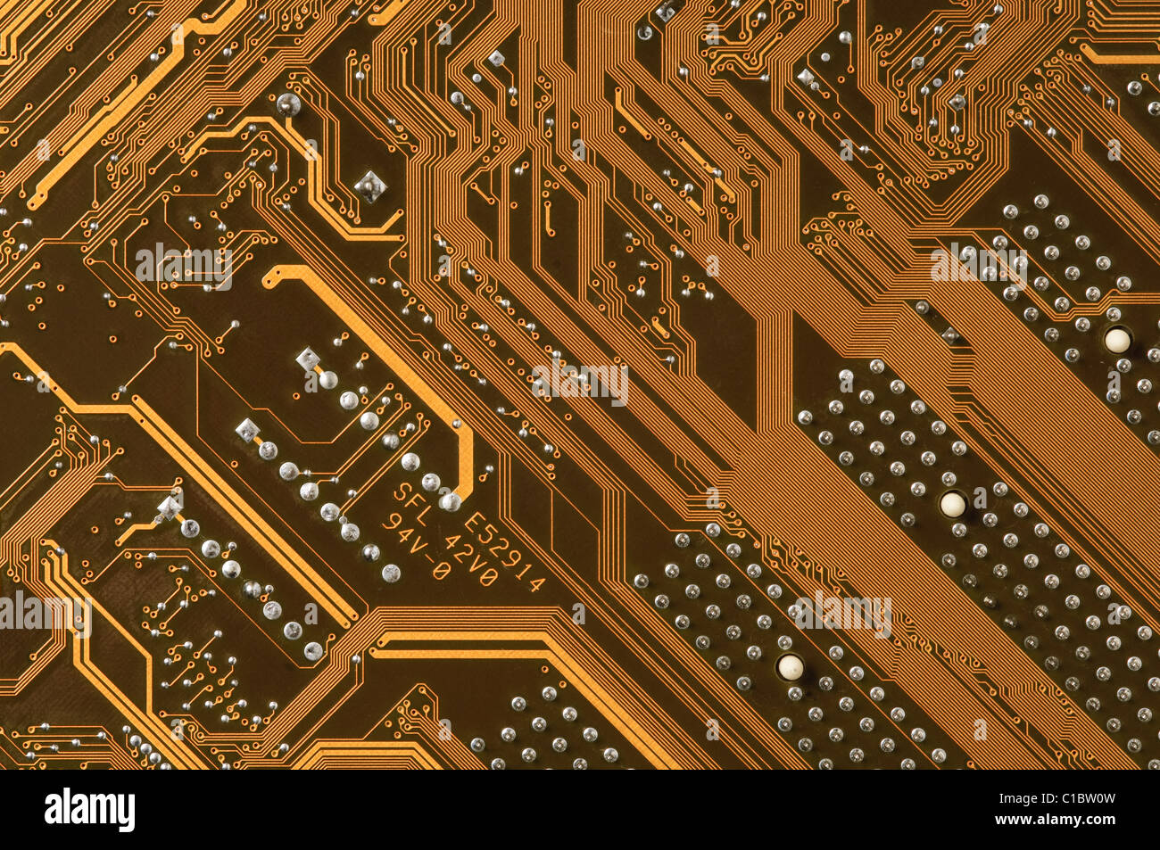 Copper tracking on the printed circuit board of the underside of an