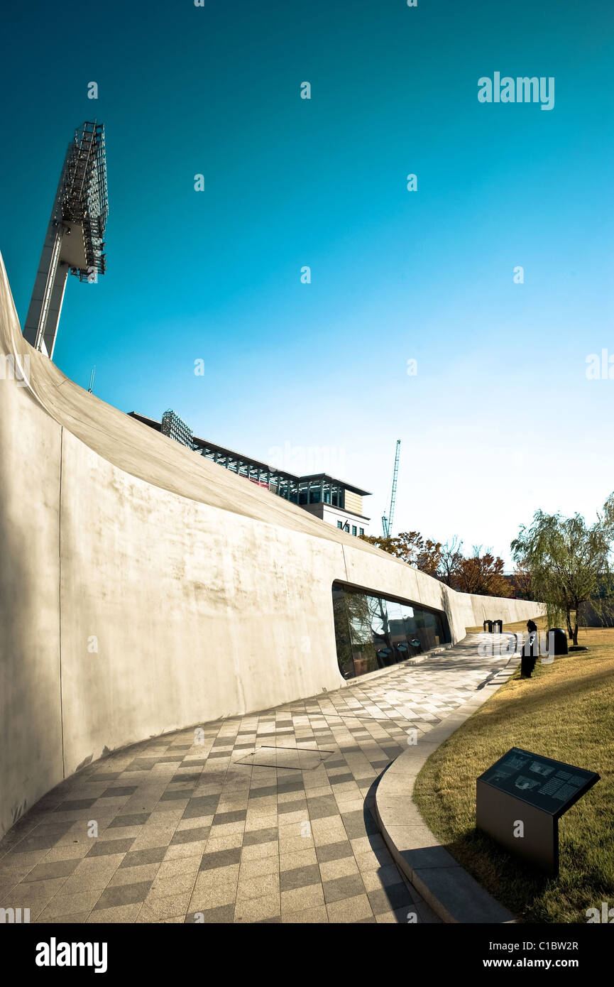 Architect Zaha Adid's architecture, Dongdaemun Design Plaza & Park, Seoul, South Korea, Asia Stock Photo