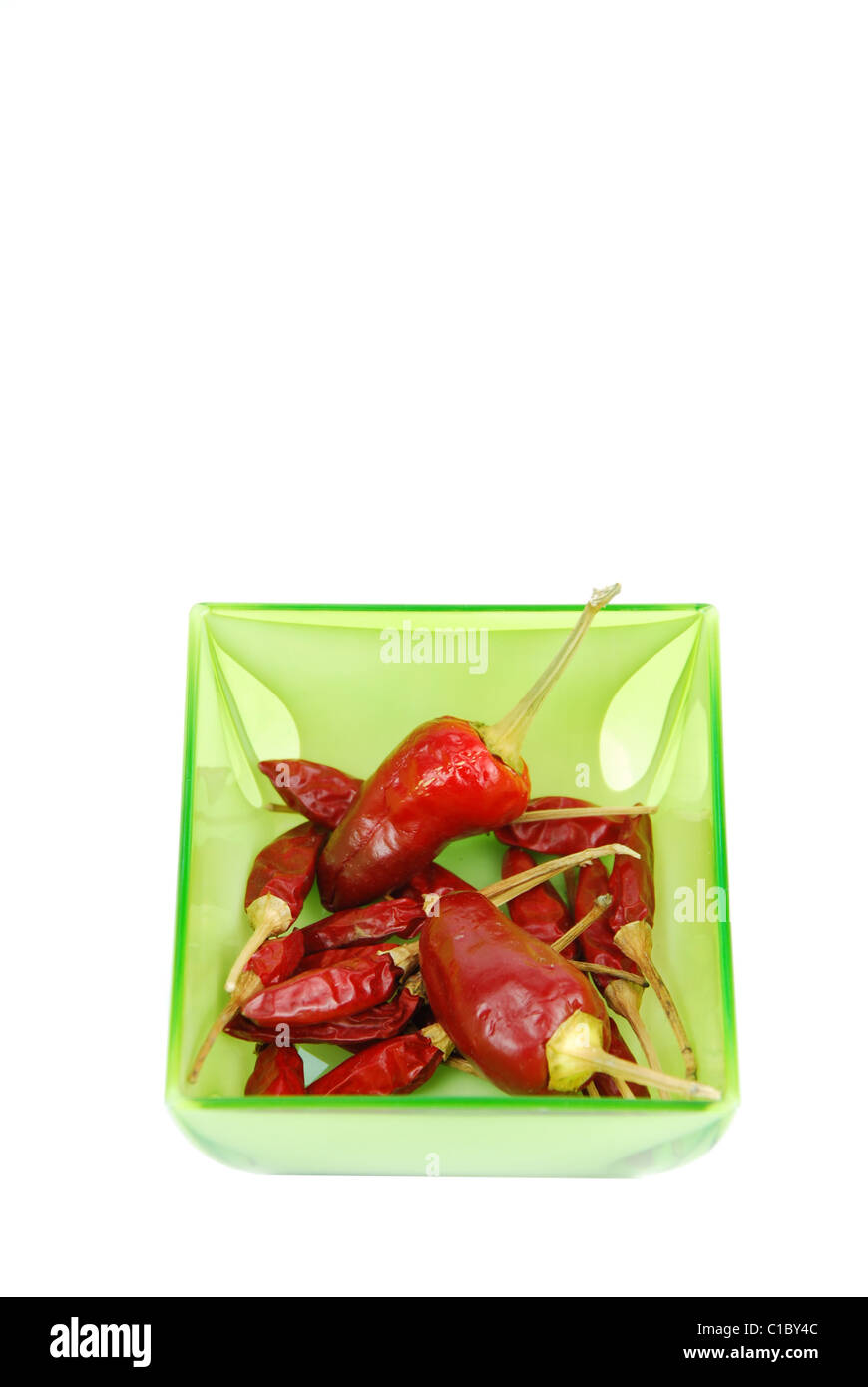 red chili peppers isolated on white Stock Photo