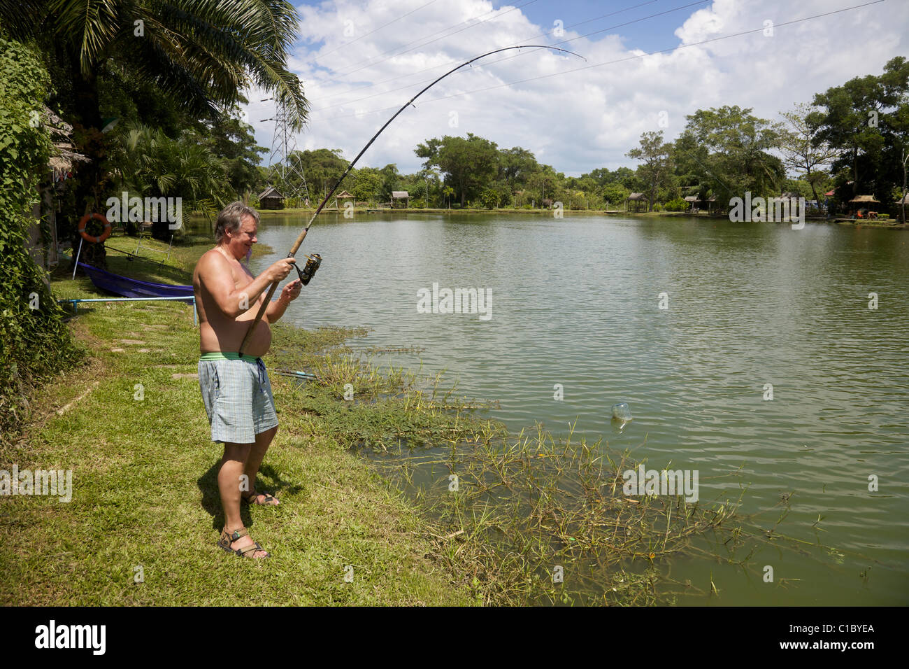 Fresh water fishing net lake hi-res stock photography and images - Alamy