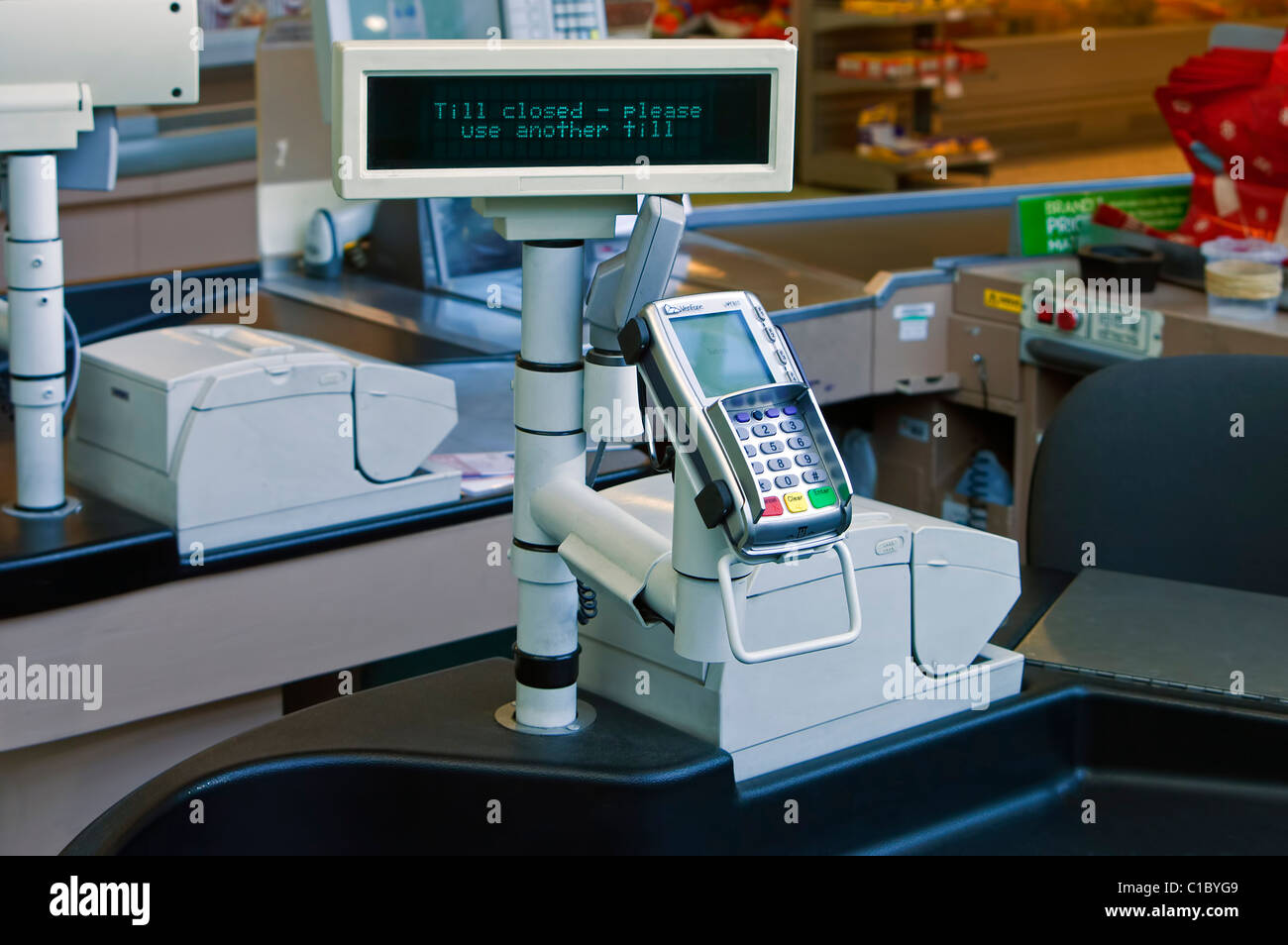 Unmanned Supermarket Checkout Stock Photo