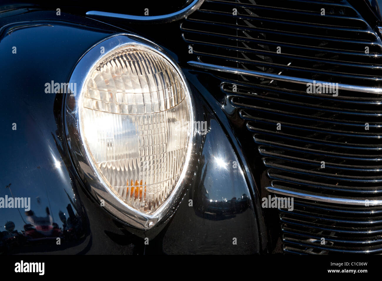 Headlight from a classic car Stock Photo - Alamy