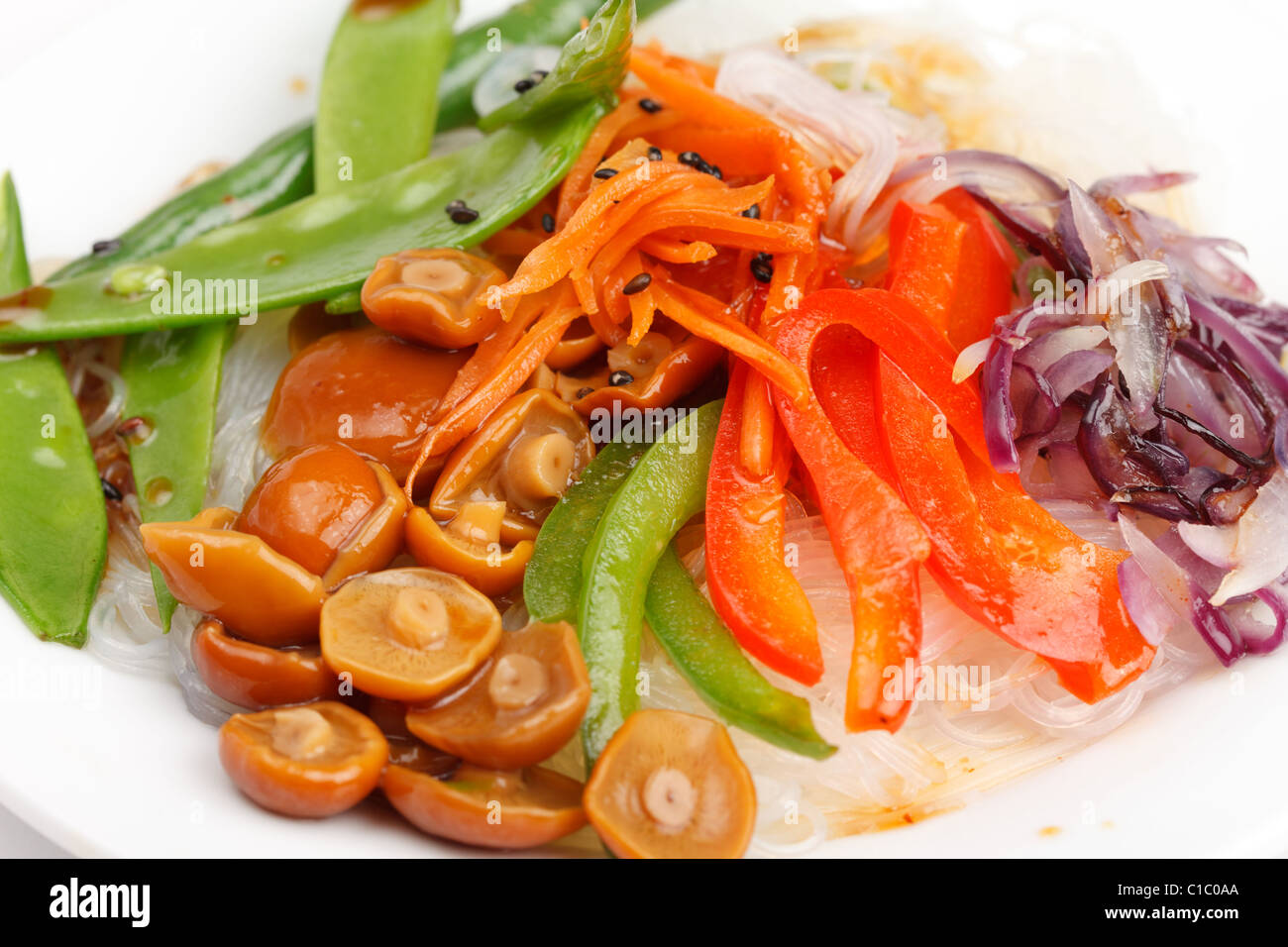 rice noodles with vegetables Stock Photo - Alamy