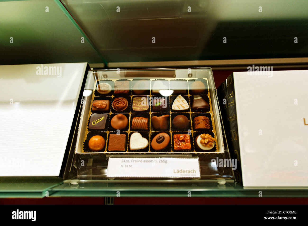 Chocolate shop Laderach Merkur, Via Nassa, Lugano, Switzerland, Europe Stock Photo Alamy