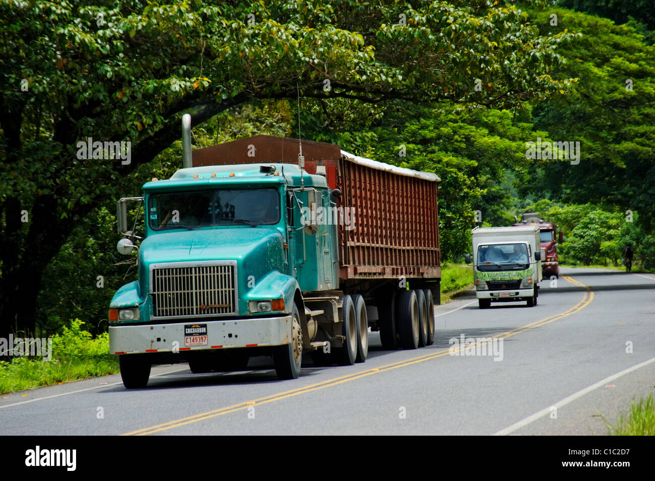 Truck, Route 1, San Ramon, Republic of Costa Rica, Central America Stock Photo